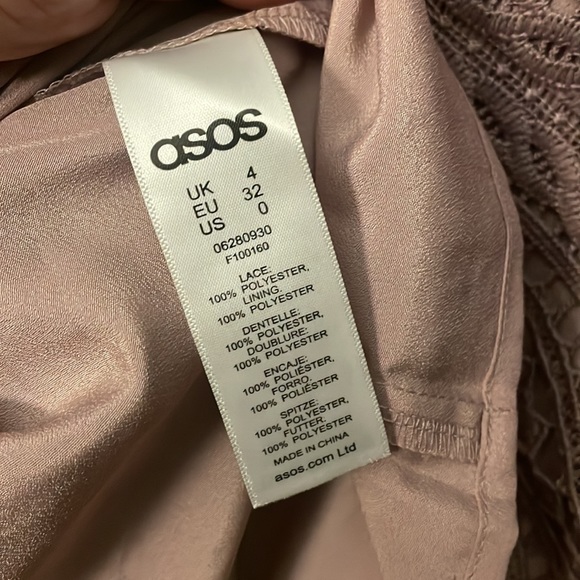 LAST CALL! ASOS Premium Occasion Lace Midi Mink US 0 - Picture 8 of 12